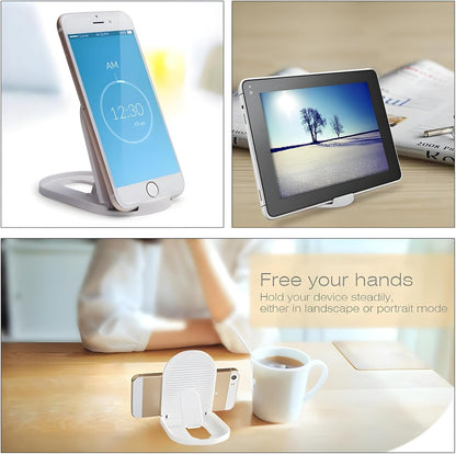 [3-Pack] Cell Phone Stand for Desk, Portable Foldable iPhone Stand Holder Stand, Adjustable Multi-Angle Desktop Cradle for New iPhone 17 16 15 14 Pro Max, Tablet, Travel Airplane Essentials, FaceTime