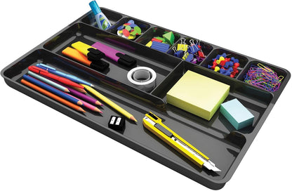 Deflecto 38104 Sustainable Office Desktop Organizer, 1" x 14" x 9", Black