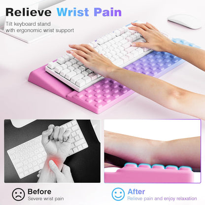 Ospelelf Keyboard Wrist Rest, Comfortable Ergonomic Keyboard Stand Riser Holder for Office Home