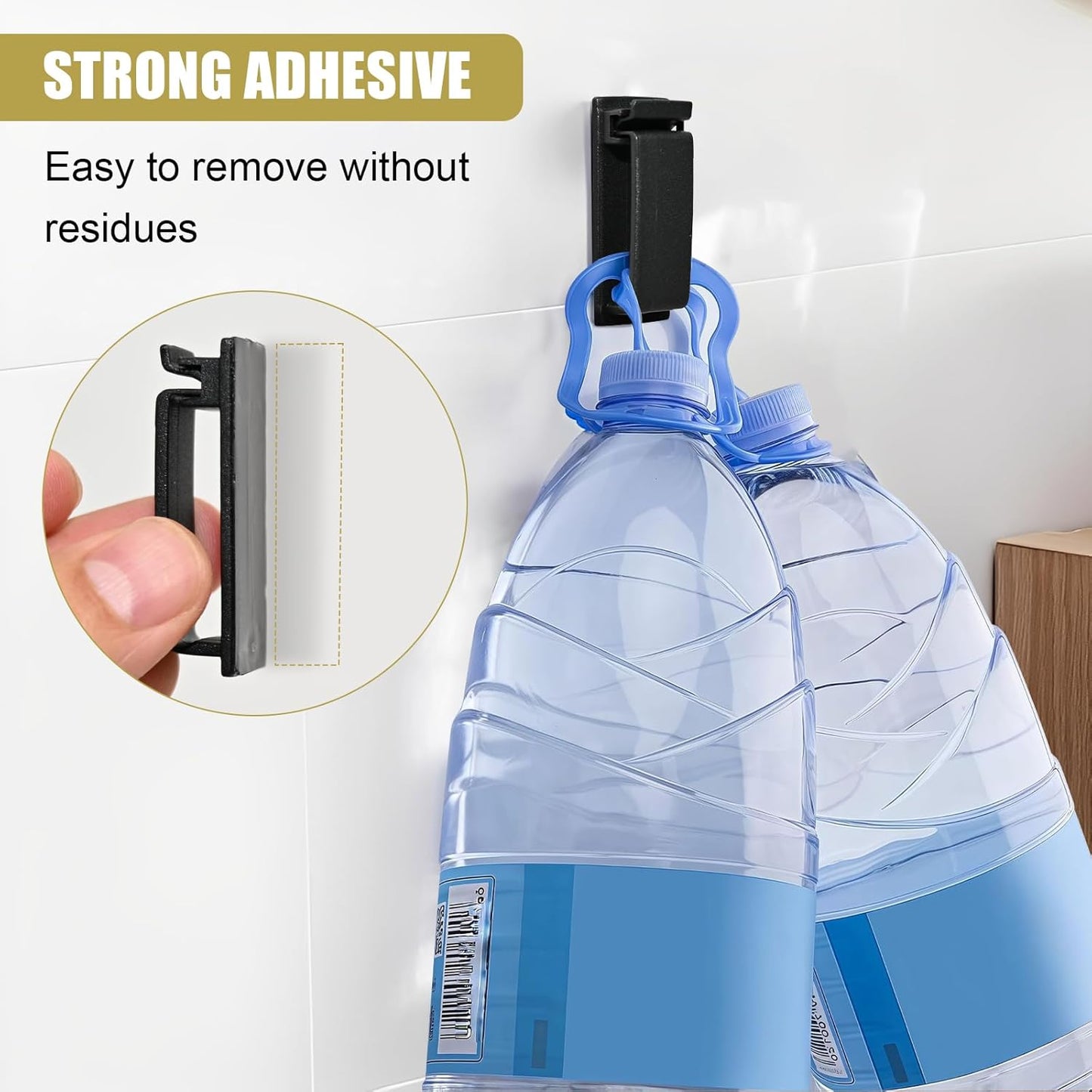 Self Adhesive Cable Management Clips, Line Clips, Cable Organizers, TV PC Line Clips, Ethernet Cable Clips Under Desks - Durable PA66 Material, Easy to Install (Black 20Pcs )
