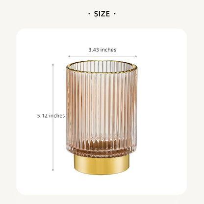 Makeup Brush Holder Organizer,Toothbrush Holders,Desk Pen Pencil Holder,Multifunctional Vintage Glass Brush Cup（L/Green/A3-6-US）
