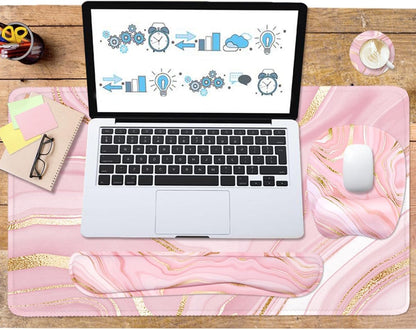 Memory Foam Set Wrist Rest Pad & Mouse Wrist Rest Support,Ergonomic Design for Office,Home,Laptop,Desktop Computer,Gaming Keyboard - Pink