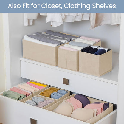 Criusia Drawer Organizer Clothes, 8 Pack Underwear Organizer, Foldable Closet Organizers and Storage Dresser Dividers for Clothes, Socks, Scarves, Ties (Gray)