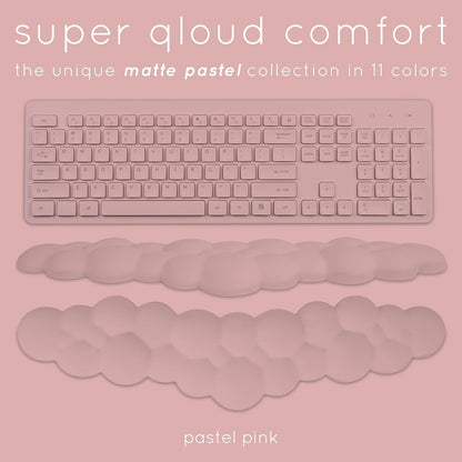 Cloud Keyboard Wrist Rest – Create-ables Qloud Cloud Wrist Rest for Computer Keyboard and Mouse, Ergonomic Memory Foam Wrist Pad with Non-Slip Base, Includes Cloud Mouse Pad – White