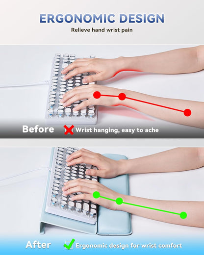 Laborio Computer Keyboard Wrist Rest Stand for Desktop, Keyboard Holder for Easy Typing with Wrist Pad for Office Desk, Home, School (Pink)