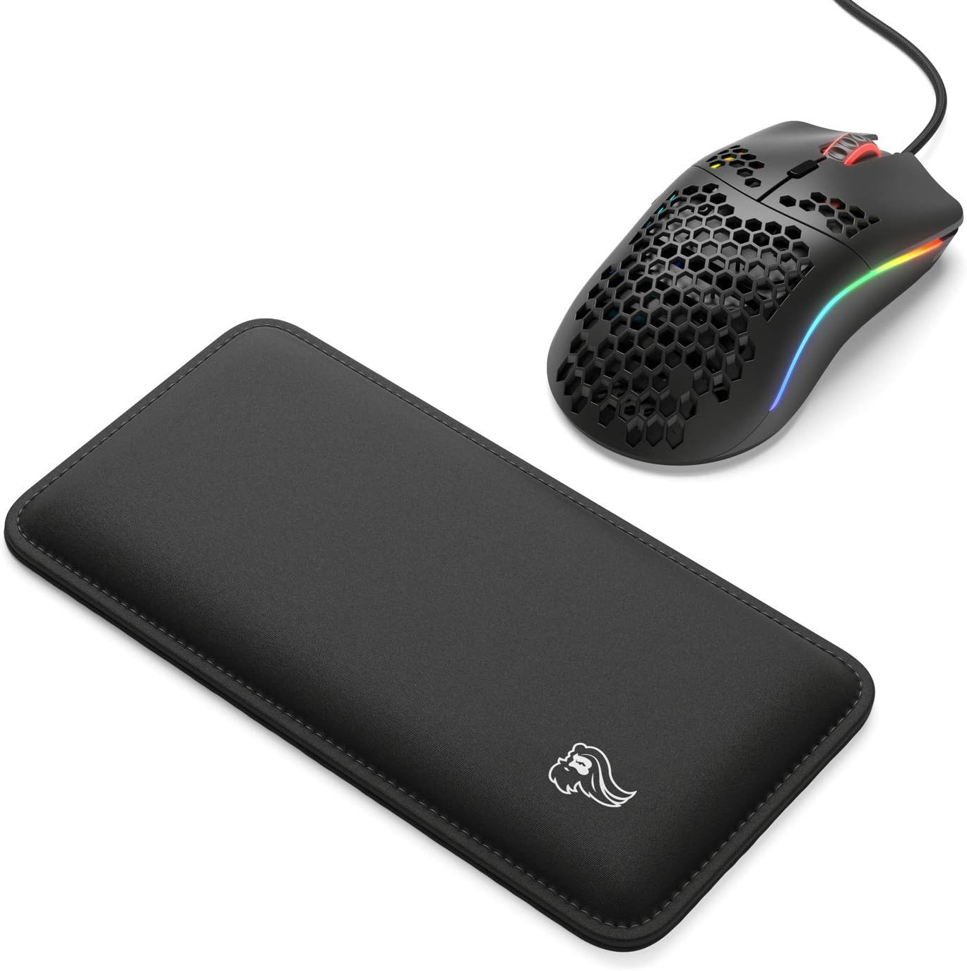 Glorious Wrist Pad/Rest - Compact - Black - Mechanical Keyboards, Stitched Edges, Ergonomic | 12x4 inches | 25mm/1in Thick (GWR-75) Compact (Black)