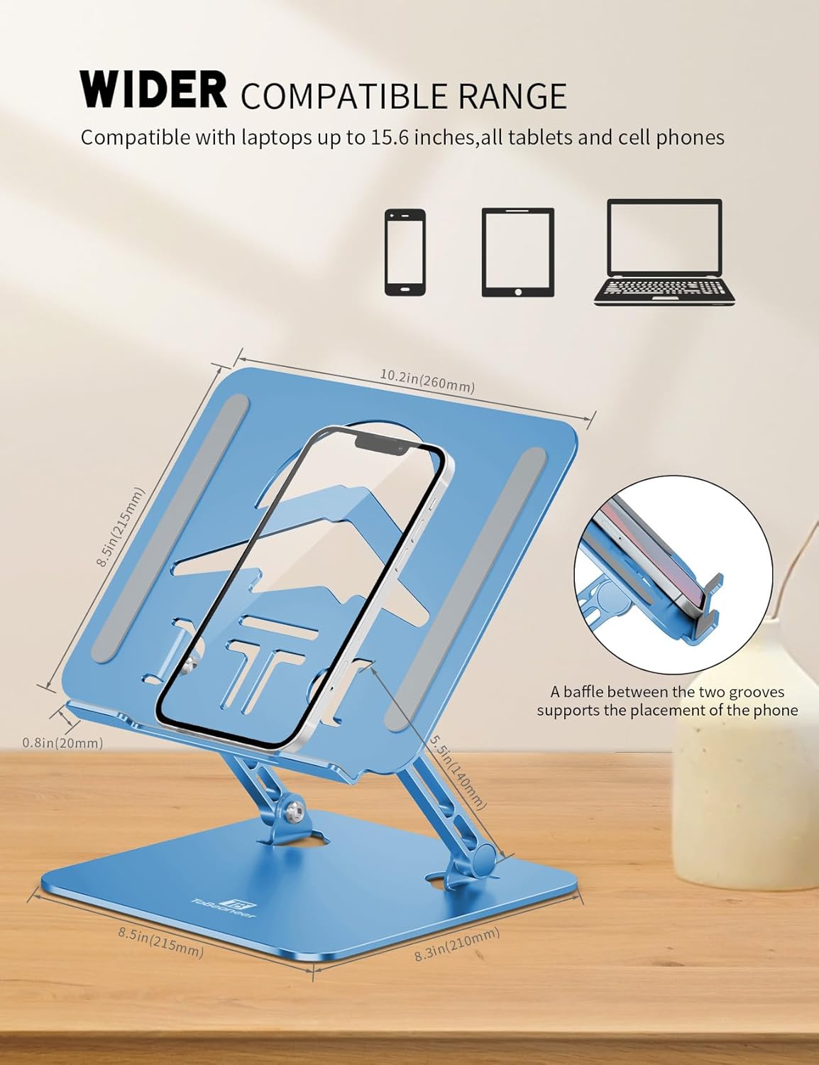 Laptop Stand, Ergonomic Adjustable Computer Stand for Collaborative Work, Foldable and Portable Heat Sink Computer Stands, Fits up to 15.6-inch Laptops (Orange)