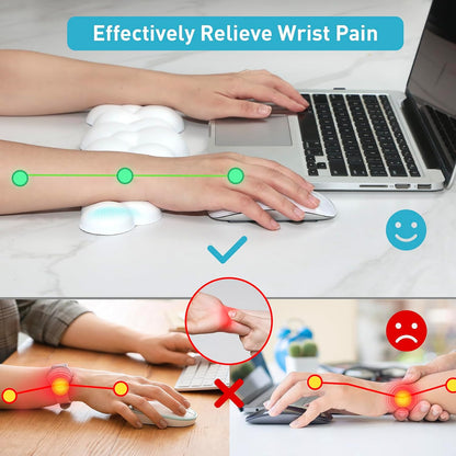 Cloud Wrist Rest Keyboard – Memory Foam with PU Leather Wrist Support for Computer Keyboards, Ergonomically Designed for Typing Comfort and Pain Relief