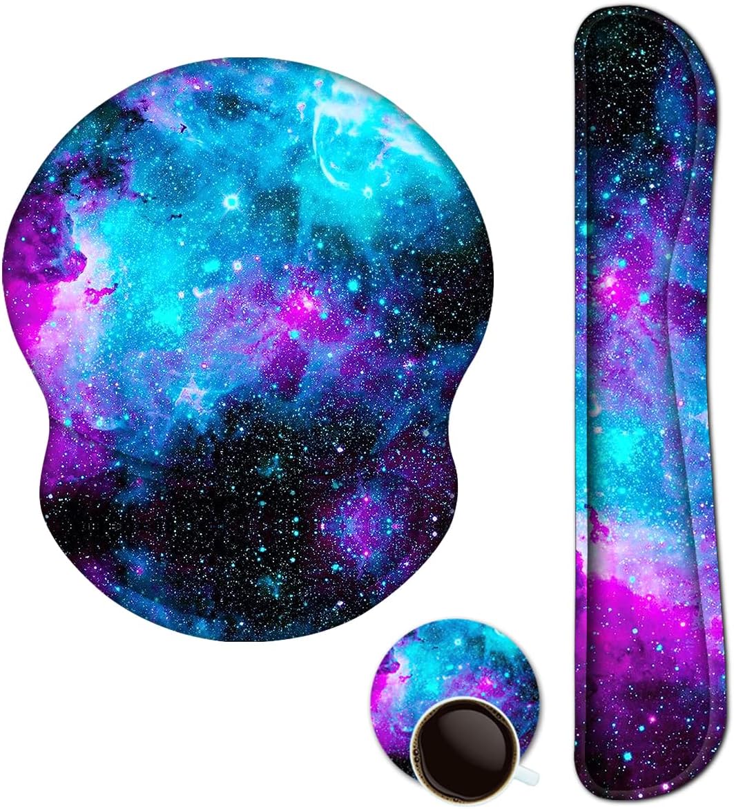 ArtSo Upgraded Wrist Rest Support for Mouse Pad & Keyboard, Ergonomic Gel Mousepad Non-Slip Rubber Base Home,Office Pain Relief, Easy Typing Cushion Neoprene, Soft Memory Foam, Purple Heart Butterfly