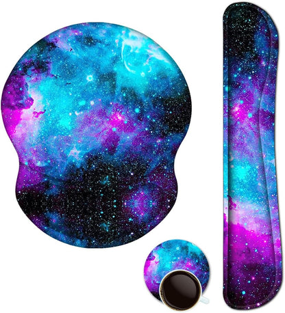 ArtSo Upgraded Wrist Rest Support for Mouse Pad & Keyboard, Ergonomic Gel Mousepad Non-Slip Rubber Base Home,Office Pain Relief, Easy Typing Cushion Neoprene, Soft Memory Foam, Purple Heart Butterfly