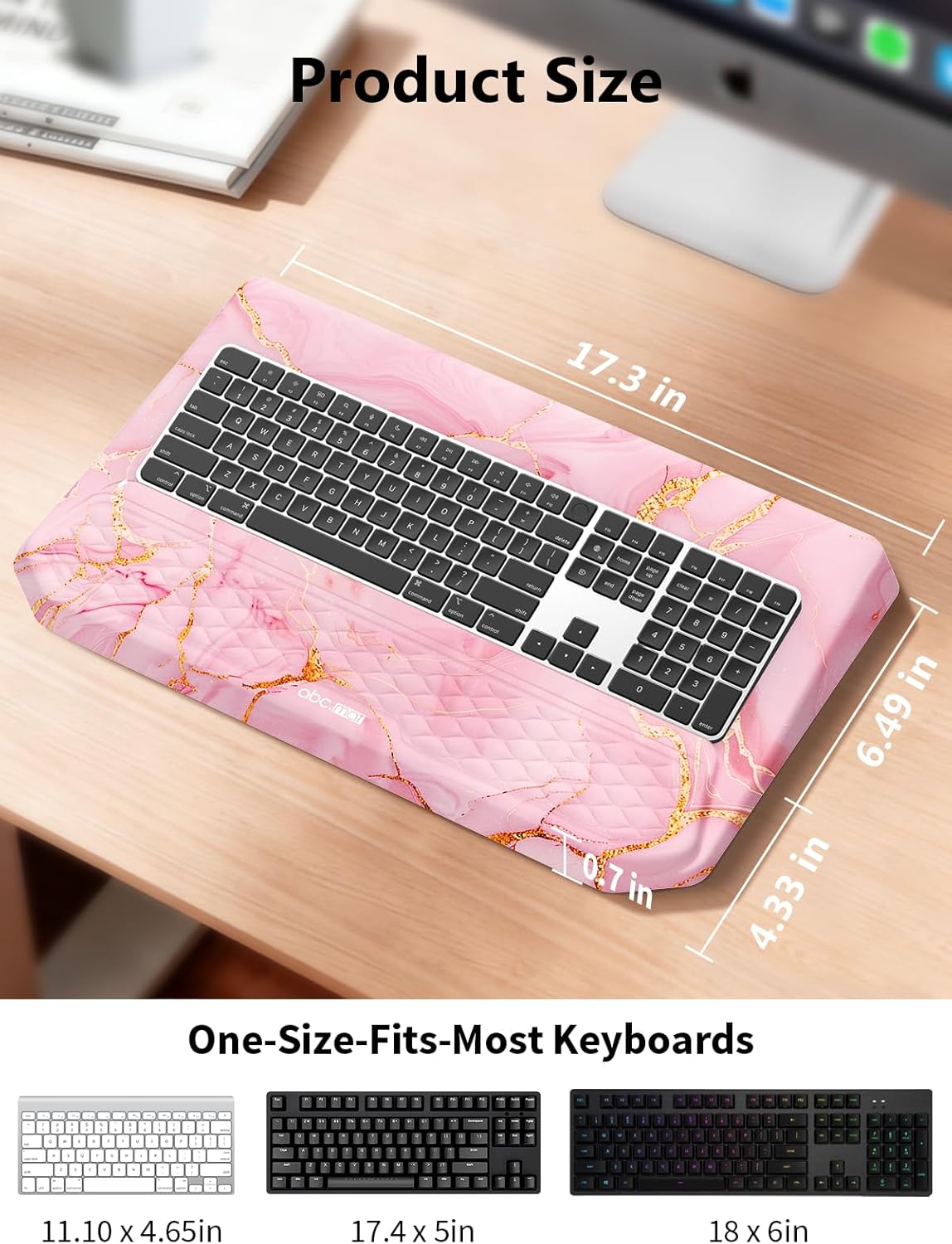 2-in-1 Ergonomic Keyboard Stand with Wrist Rest, Comfy Keyboard Riser Holder with Massage Design, Black