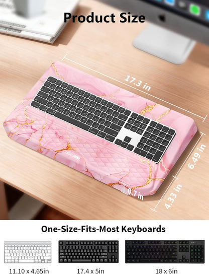 2-in-1 Ergonomic Keyboard Stand with Wrist Rest, Comfy Keyboard Riser Holder with Massage Design, Black