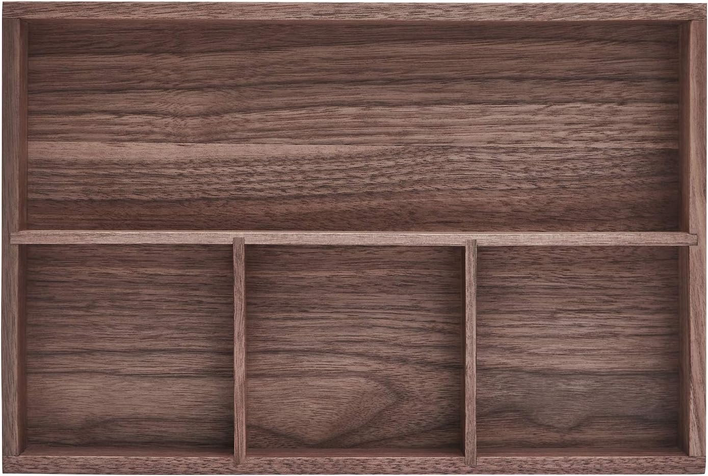 pandapark Wood Organizer Tray,Black Walnut,Desk & Drawer Storage Box (Maple Master)