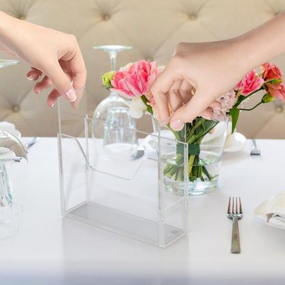 Transparent Acrylic Napkin Holder Clear Guest Paper Disposable Hand Towel Dispenser Tray Organizer For Table Home Kitchen Restaurant and Hotel Business