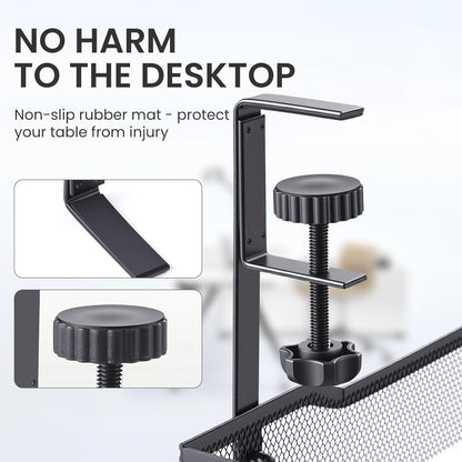 25'' Cable Management Under Desk No Drill，Metal Desk Organizer Suitable for Home desks or Standing desks ，Electrical Cord Management with Clamp