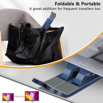 Laptop Stand, Computer Tablet Stand, Adjustable Aluminum Foldable Portable Laptop Holder Riser, Compatible with MacBook Air Pro, Lenovo, HP, Dell, More 10-15.6” Laptops and Tablets (Red)