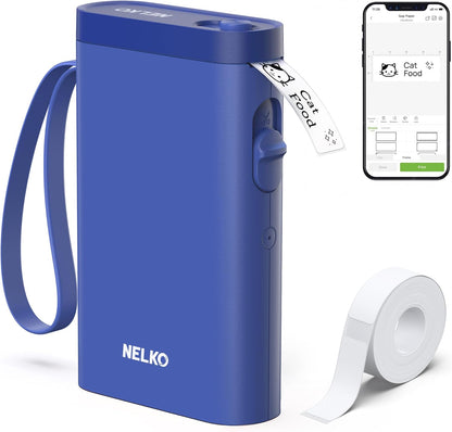 Nelko Label Maker Machine with Tape, P21 Bluetooth Label Printer, Wireless Mini Label Makers with Multiple Templates for School Office Home, White