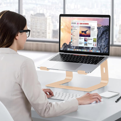 OMOTON Laptop Stand, Detachable Laptop Mount, Aluminum Laptop Holder Stand for Desk, Compatible with MacBook Air/Pro, Dell, HP All Laptops (11-16 inch), Silver