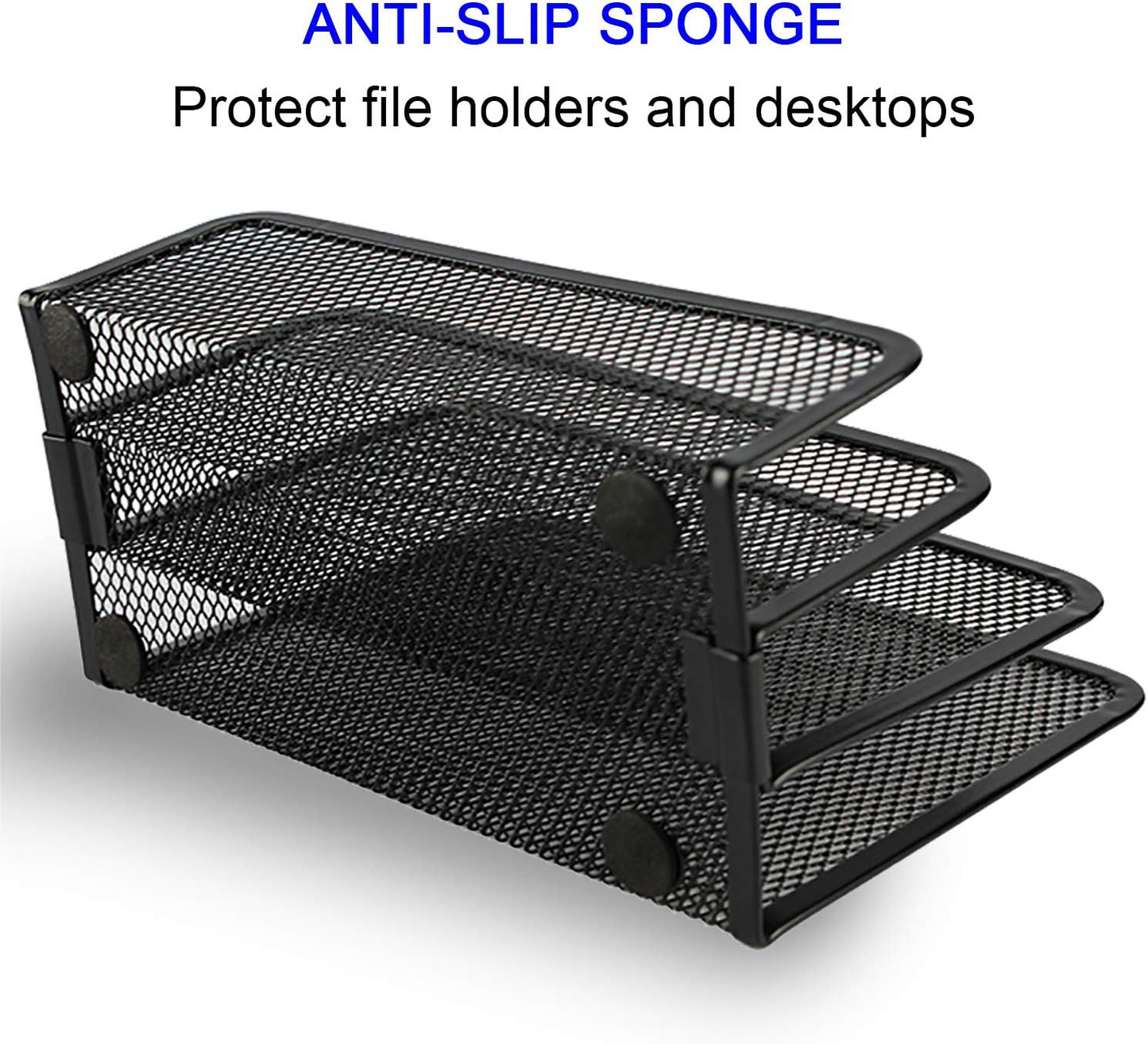 Desk Mail Organizer, File Holder Letter Sorter with 3 Vertical Upright Metal Mesh Compartments Document, Filing, Folders, Mail, Paper Organizer for Home or Office Desktop (2PCS)