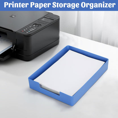 Letter-Size Tray Desk Letter Tray Paper Tray, Sturdy Heavy-Duty Plastic Printer Paper Tray, Single-Tier Stackable File Storage Organizer for Office Home (Clear)