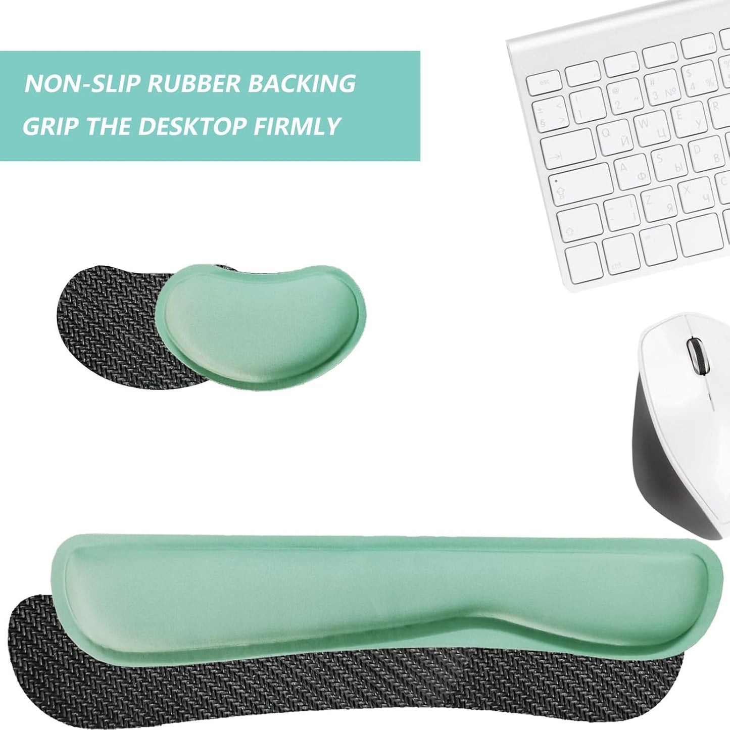 Keyboard Wrist Rest Mouse Wrist Support Set, Memory Foam Wrist Rest Pad for Computer Laptop Keyboard Mouse, Ergonomic Wrist Cushion Support for Typing Pain Relief, Gaming Home Office, Purple
