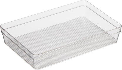 Oggi Set of 5 Clear Drawer Organizers - (1) 3x6.25, (2) 3x9.5, (2) 3x12.5 - Ideal for Organizing Kitchen Drawers, Office, Desk, Silverware, Kitchen Utensils, Cosmetics and Bathrooms
