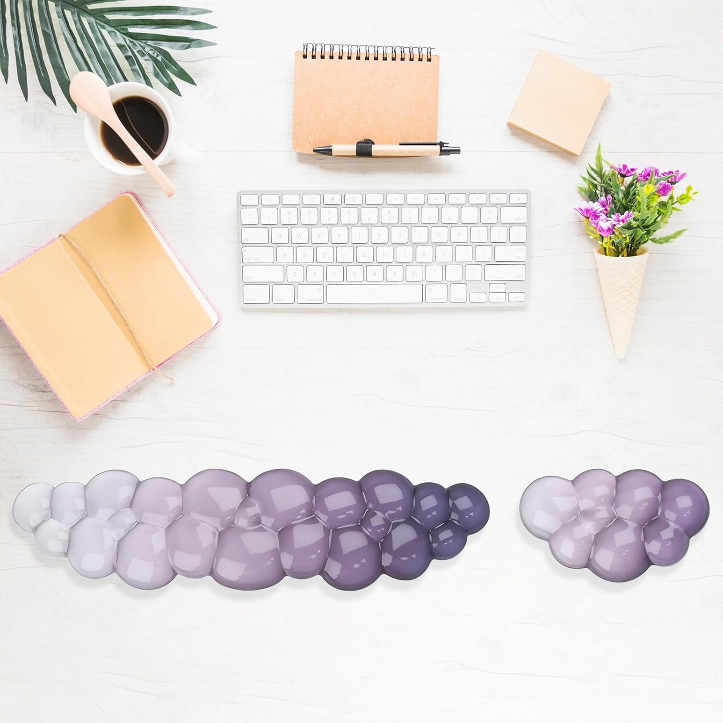 Gel Wrist Rest for Keyboard and Mouse Square Blue Plaid Clear Keyboard Wrist Rest Transparent Ergonomic Cute Checkered Mouse Wrist Pad Silicone Non-Slip Support for Computer Laptop Gaming Home Office