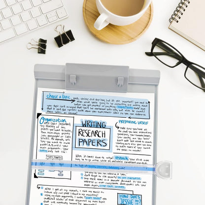 Barelove Document Holder Paper Stand with 7 Adjustable Positions, Grey Paper Holder Stand for Desk When Typing for Reading A4 Letter, Books, Music Sheet, Receipts, Textbooks