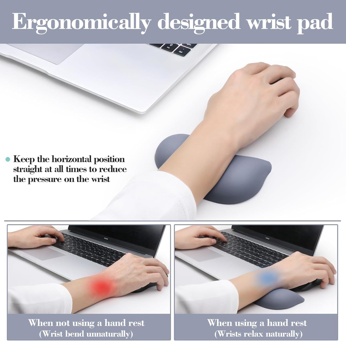 Wrist Rest for Keyboard and Mouse Pad, Ergonomic Memory Foam Keyboard Wrist Rest Set, Luxe Leather, Non-Slip Desk Accessories for Office and Home (Green)