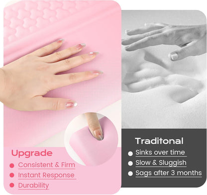 Keyboard Wrist Rest with Ergonomic Height - Computer Keyboard Stand & Soft Cushioned Pad for Wrist Pain Relief - Non-Slip Typing Support for Office, Gaming & Home (Black)