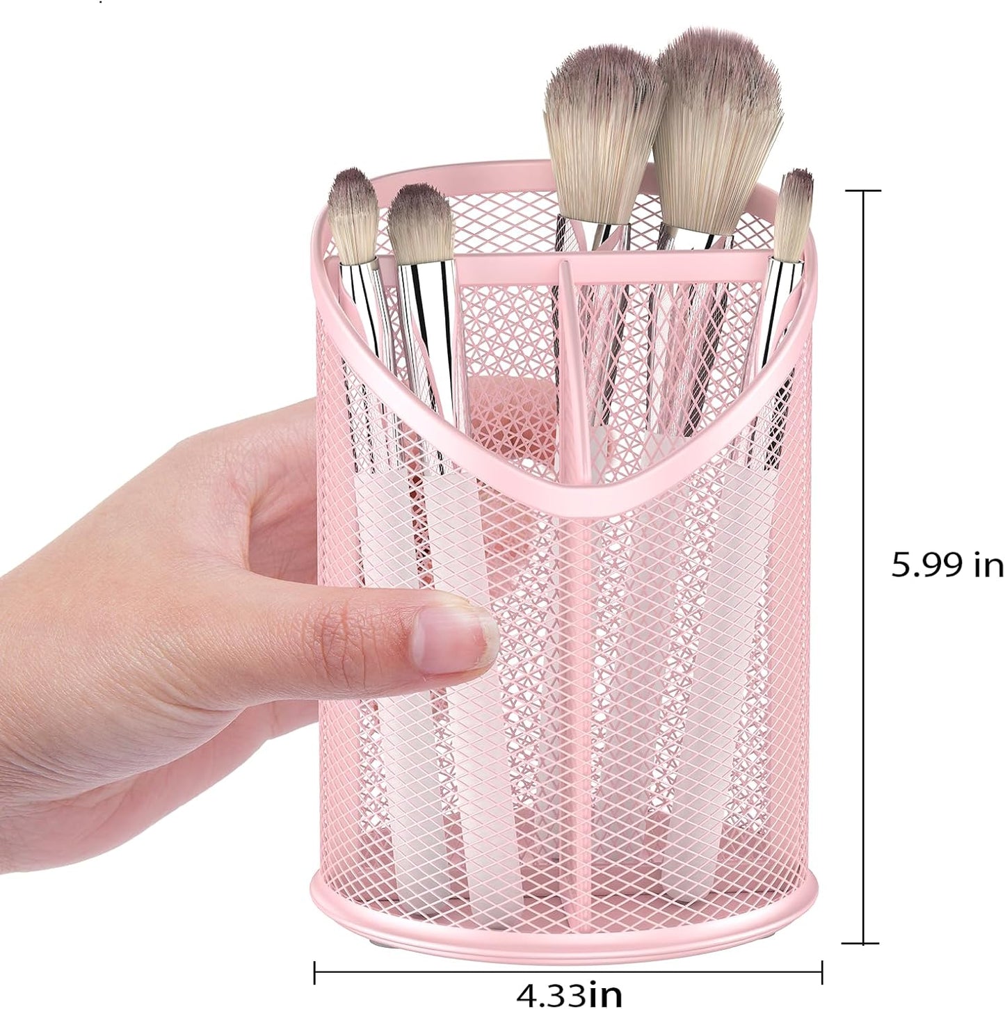 Delifox 2 Pack Pen Holder Mesh Round Pencil (White)