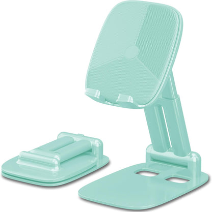 DEERLAMN Cell Phone Stand for Desk, Height Adjustable Cell Phone Holder Portable Desktop Stand, Travel Home Office Desk Accessories Compatible with iPhone 16/15/14/13/12/11 All Smartphone - Pink
