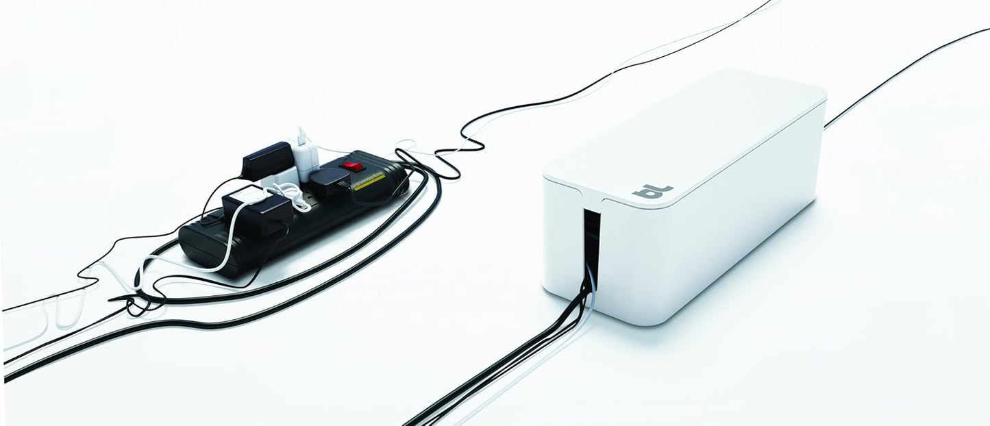Bluelounge CableBox Mini Cable Management with Small Surge Protector, Black (CBM-BL)