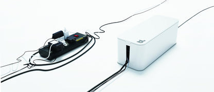 Bluelounge CableBox Mini Cable Management with Small Surge Protector, Black (CBM-BL)