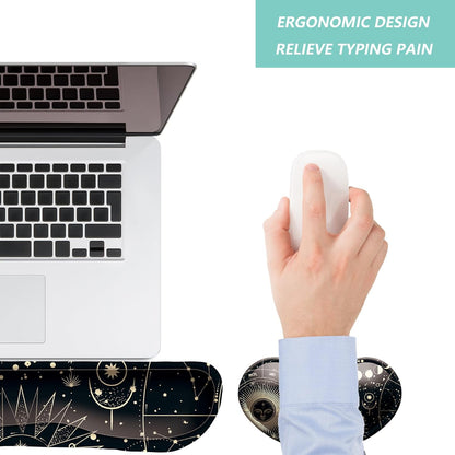 Keyboard Wrist Rest Mouse Wrist Support Set, Memory Foam Wrist Rest Pad for Computer Laptop Keyboard Mouse, Ergonomic Wrist Cushion Support for Typing Pain Relief, Gaming Home Office, Purple