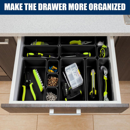 【LARGE SIZE】【68PCS】Tool Box Organizer Tray Divider, 【5 Size】Toolbox Desk Drawer Organizer, Organization and Storage Toolbox for Garage Accessories (68PCS 5Sizes)