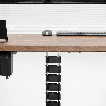 VIVO Under Desk Vertebrae Cable Management Kit, Adjustable Quad Entry Flexible Cord Organizer for Home Office, Black, DESK-AC01C