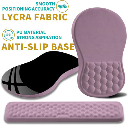 Hokafenle 2 in 1 Ergonomic Mouse Pad Wrist Support & Wrist Rest for Computer Keyboard Set, with Relieve Carpal Tunnel Pain Massage Bulge and Full Memory Gel Design (2In1 Set, Light Green)