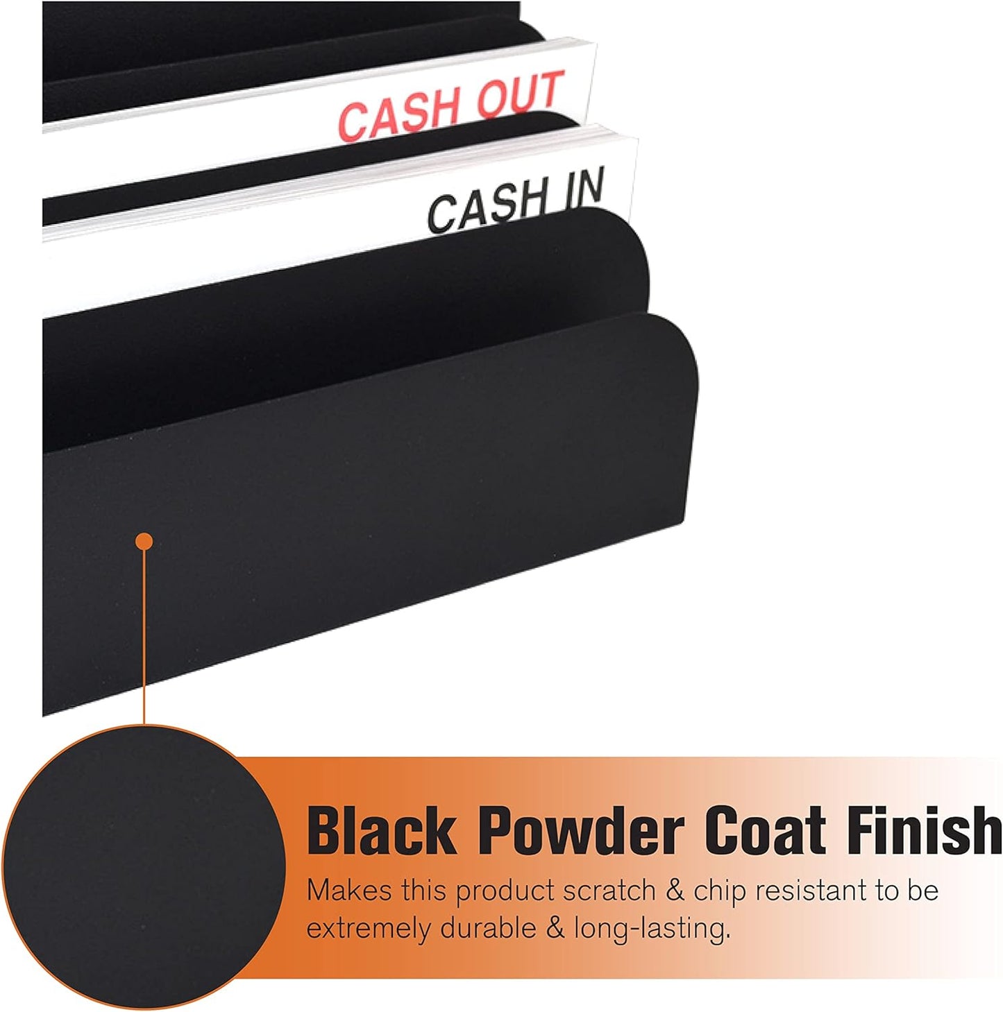 BankSupplies STEELMASTER 6 Slot File and Desk Organizer Paper Organizer Black Powder Coat Finish
