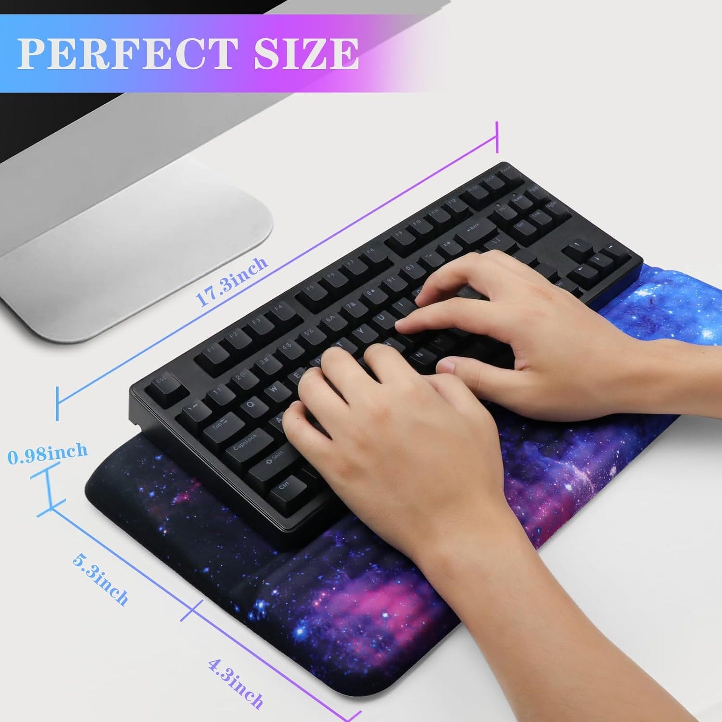 Computer Keyboard Stand with Wrist Rest, Ergonomic Tilted Keyboard Holder - Keyboard Riser with Wrist Pad - Keyboard Tray Support for Office Home - Black