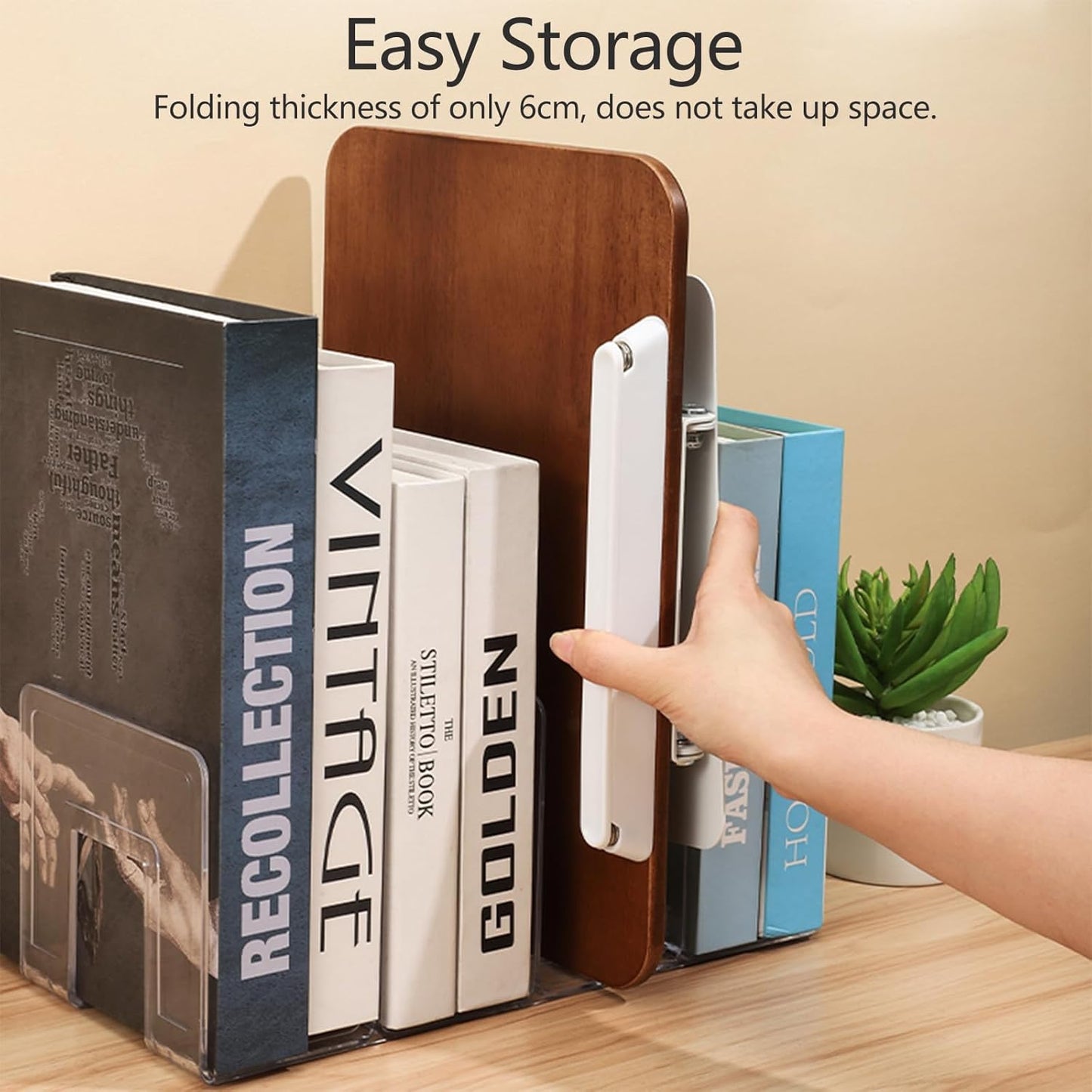 360° Rotating Book Stand for Reading, Adjustable Foldable Book Holder for Reading, Cooking, Office, Compatible with Cookbooks, Textbooks, Tablets, Sheet Music, and Laptops (Black Walnut)