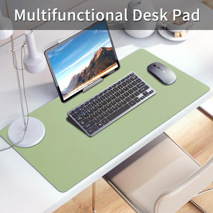 Bloss Leather Desk Pad and Keyboard Wrist Rest, Large Mouse Pad + Keyboard Pad+Mouse Wrist Support, Non-Slip Desk Mat Protector for Office, Home(31.5×15.7 Inches,Beige)