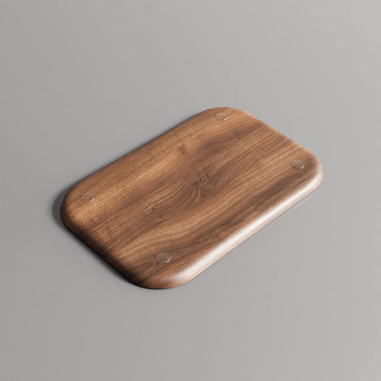 Valet Tray Wooden Premium Wood Catchall EDC Tray for Desk Bedside Concierge Tray Organizer Key Wallet Watch Phone Storage (Walnut)