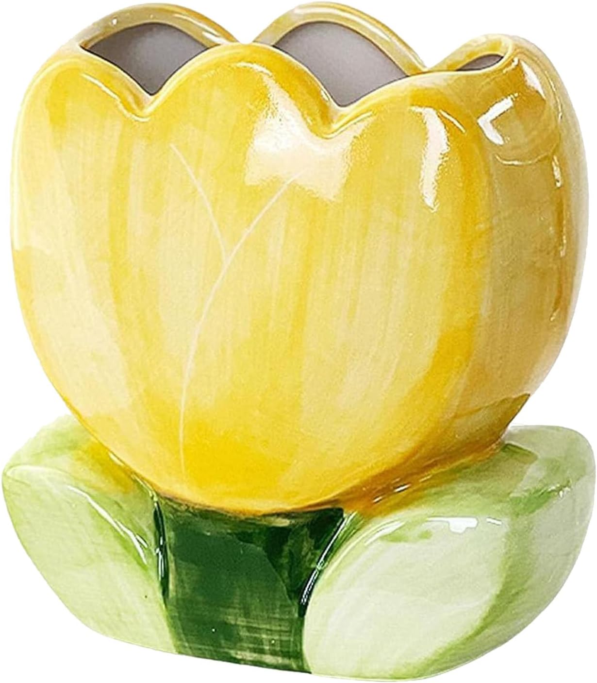 1 PC Flower Makeup Storage Box Ceramic Blossom Five Petals Pen Holder Pen Holder Desktop Storage Box (Blue)