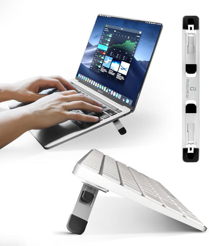 ProRiser by PostureUp – Self-Adhesive Non-Scratch Aluminum Laptop & Keyboard Stand for Desk, 1.75 & 3in Elevation, Adjustable Computer Stand, Laptop Riser – for Up to 20in Laptops and Keyboards