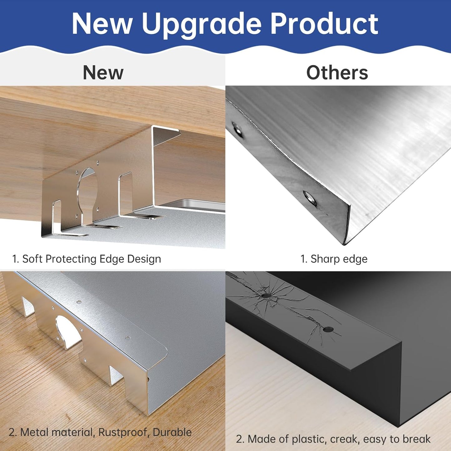 Upgrade Under Desk Shelf with Heat Dissipation - Under Table Shelf for Laptop, Audio, Game Console Device - Work Station, Standing Desk