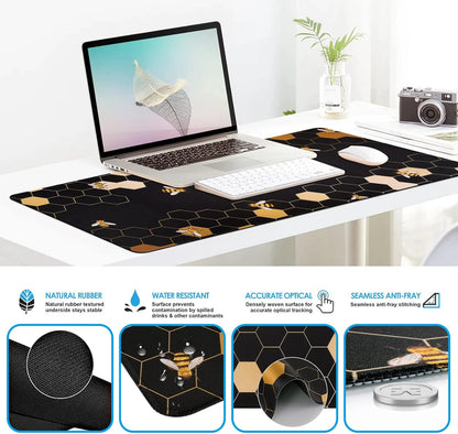 iCasso Desk Mat, Gaming Mouse Pad Wrist Support Set,4in1 XXL Large Mousepad + Keyboard Wrist Rest+Mouse Wrist Rest+Coaster Set with Ergonomic Design for Home Office Table Computer-Penoy
