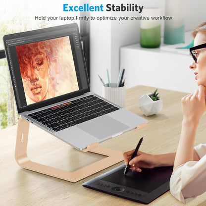 OMOTON Laptop Stand, Detachable Laptop Mount, Aluminum Laptop Holder Stand for Desk, Compatible with MacBook Air/Pro, Dell, HP All Laptops (11-16 inch), Silver