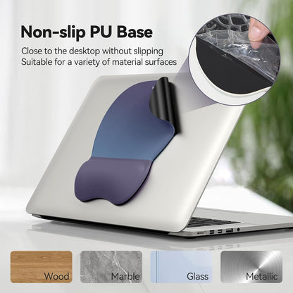 TECKNET Gel Mouse Pad with Wrist Rest, 3 in 1 Keyboard Wrist Rest for Pain Relief, Non-Slip PU Base & Easy Typing, Ergonomic Mousepad Set for Office & Home（Black）