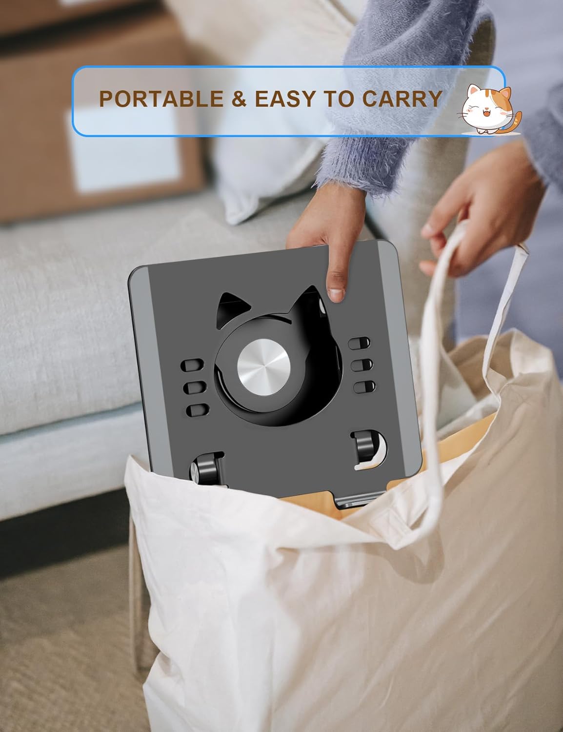 Aoviho Tablet Stand 360° Rotating Aluminum Holder - Adjustable, Portable & Foldable Monitors Stand for iPads, Compatible with 4-13.3" Tablets, Purple